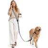 Gimars Guinzaglio Mani Libere per Cani, Fettuccia Rinforzata Multiuso | 1,6-2,4 m, cintura per guinzaglio cane, maniglia imbottita, riflettente, cintura auto, per cani medi e grandi