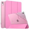 MoKo Cover per iPad Air 11 Pollici (M4/M3/M2 2026/2025/2024), Peonía | iPad Cover in TPU e Pelle PU Semi-Trasparente Sostegno Supporto Sottile con Morbido TPU Cover con Auto Svegliati/Sonno