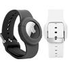 WALLFID Confezione da 2 cinturini Air-tag compatibili con Apple Air-Tag, morbidi e regolabili con etichetta d'aria, cinturino per orologi per bambini e anziani (nero e bianco)