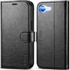 TUCCH Cover per iPhone 17e/16e Portafoglio Pelle PU, Nero Testurizzato | Blocco RFID, Antiurto TPU, Pieghevole Cavalletto, Slot Schede, 6,1
