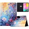 AsWant Cover Custodia per Samsung Galaxy Tab A 10.1 Pollici 2019 SM-T510/T515 con Funzione di Stand Pelle PU Custodia (Fiori Rigogliosi)