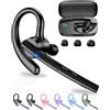 New Bee Auricolare Bluetooth Singolo V5.1 con 72 Ore di Conversazione | CVC8.0 Auricolari Bluetooth Mono con Doppio Microfono con Custodia di ricarica a LED per iPhone, Android e Laptop