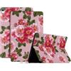 Generico DayQiQiPu Caso per iPad Mini 6 (8,3 Pollici, 6a Generazione, 2021 Model) Ultrasottile con Motivo di Serie di Fiori in pelle PU flip con Custodia protettiva per Auto Sveglia/Sonno,05