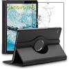 ebestStar - Cover per Lenovo Tab M8 2021 (3rd gen), M8 HD 2019, Custodia Protezione Rotazione 360, Pelle PU, Nero + Vetro Temperato