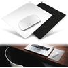 MyGadget Tappetino Mouse in Metallo [ 18cm x 23cm x 0,25 cm ] - Tappeto liscio e base in pelle sintetica antiscivolo - per Apple Magic Mouse ecc. - Argento