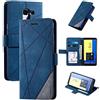 QiongniAN Custodia per Samsung Galaxy J6 2018 ,Custodia in Pelle Custodia per Samsung SM-J600F/DS Galaxy J6 2018 / SM-J600G/DS SM-J600FN SM-J600FZ SM-J600L SM-J600N / Galaxy On6 2018 Custodia Cover Case Blue
