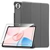 Rojeuinn Cover per Honor Pad 10/20 / 20 Pro 12.1 custodie +1 Pezzi Vetro Temperato,Gomma Protezione Protettivo,Ultra Sottile Antiurto Anti-Graffio TPU Flessibile Case -Grigio