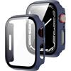 Generic Custodia protettiva rigida in PC, compatibile con Apple Watch taglie 40/41/42/44/45/46 mm, include pellicola protettiva, adatta per iWatch Serie SE 4 5 6 7 8 10 11 Ultra. (blu notte, serie 7/8/9, 45