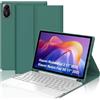 FOGARI Per Xiaomi Redmi Pad 2 2025 e Redmi Pad SE 2023 11 Pollici Cover Tastiera | Custodia Tastiera Bluetooth Rimovibile con Touchpad per Ufficio/Studio/Scrittura, Keyboard Wireless Portatile, Verde scuro