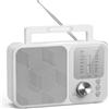 Padwa Lifestyle Radio portatile (AM, FM, FM, UKW), rete per bagagliaio e funzionamento a batteria, colore: bianco
