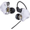 keephifi CCZ DC02 IEM Auricolari Monitor In Ear,Doppio Circuito Magnetico DD Cuffiette con Filo,DJ Cuffie Cavo in Metallo Lucido Elettrolitico,Diaframma Composito in PU+PET per Musica,Gaming,Cantanti