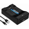 Xforevery SCART a HDMI 720P/1080P Convertitore con cavo USB, adattatore SCART a HDMI per TV, monitor e proiettore, compatibile con VHS, DVD, decoder e console retrò, Plug and Play