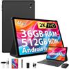 SOLVYXEN 2K Android 16 Tablet 11 Pollici, 36GB RAM, 512GB ROM (1TB Espandibile), 4G lte e 5G WiFi, Octa-Core 2.0GHz, 2000 * 1200FHD, 13MP+8MP, Tablet in offerta con Tastiera etc(Nero)