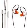 Linsoul 7Hz Salnotes Zero HiFi 10mm Dynamic Driver in-Ear Auricolare IEM in metallo Piastra frontale in acciaio inossidabile Cavo OFC a 2 pin staccabile (arancione, con microfono, tipo C)
