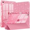 YeaQuelior Custodia per iPad Air 11 M4/M3/M2 & iPad Air 5a/4a Gen, Rosa | con Portapenne, Cover Sottile Scintillante Carina per Bambini e Ragazze