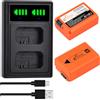 Pickle Power NP-FW50 (2 pezzi) Batteria da 1500mAh e Caricatore Dual USB per Sony ZV-E10,A6500,A6000,A6300,A6400,A5000,A5100,A3000,A7,A7II,A7RII,A7SII,A7S,A7S2,A7R,A7R2,A55,A55,RX10