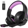 BINNUNE Cuffie Gaming Wireless per PC/Ps5/Ps4, 2,4GHz Wireless+5.3 Bluetooth, Cuffie con Microfono Riduzione del Rumore 7.1 Qualità Audio Senza Perdita di Bassa Latenza, Durata di Oltre 120+ Ore