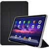Qiawum Custodia pieghevole a tre fondi per Teclast T60 2023 Smart Auto Sleep/Wake-up 12 Tablet PC Folio Cover con guscio posteriore in TPU morbido (nero) HXC-010A-US