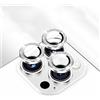 Generic Protezione per obiettivo della fotocamera per iPhone 15 Pro Max/15 Pro/14 Pro Max/14 Pro Max/14 Pro 9H, kit di allineamento in vetro temperato con anello singolo (glitter argento)