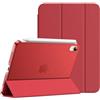 JETech Custodia per iPad mini A17 Pro/6ª Gen, Rosso | Cover per 8,3 2024/2021 Modello, Retro Traslucido Sottile, Supporto Tri-Pieghevole, Auto Svegliati/Sonno, Antiurto