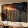 Generic 1 schermo per proiettore, 120 pollici, portatile, pieghevole, in poliestere bianco 4K HD, anti-piega, per home theater all'aperto