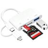 Poutek Lettore Schede SD iPhone, USB C & Lightning Adattatore per SD Micro SD USB | 3 in 1 SD MicroSD Card Reader iPhone, USB A per Chiavetta,Lettore Schede Memoria per iPhone 17/16/15/14/13/12/11/8/SE,MacBook