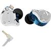 Yinyoo KZ ZS10 PRO Cuffie in-ear HiFi con isolamento acustico in Ear Monitor Auricolari Auricolari in metallo ad alta fedeltà con driver 1DD 4BA (blu senza microfono)