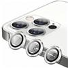 Generic Protezione per obiettivo della fotocamera per iPhone 15 Pro Max/15 Pro/14 Pro Max/14 Pro Max/14 Pro 9H, in vetro temperato, kit di allineamento con anello singolo (argento)