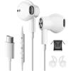 AILZPXX Auricolari USB C per iPhone 15 16 17 Pro Max Cuffie Type C con Microfono per Samsung S26 Ultra S25 S23 S22 A56 A55 A17 5G A16 Hi-Fi Stereo HIFI Cuffie con Filo e Microfono per Pixel 9 8 Xiaomi 14 15