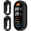 GIOPUEY Cover Compatibile con Xiaomi Band 10, [2 Pezzi] Morbido TPU Silicone Case Protettiva, Ultra-Sottile Custodia - Black
