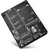 ELUTENG Adattatore SATA da 2,5 per SSD M.2 NGFF/MSATA con alloggiamento 2 in 1, convertitore SATA III 6 Gbps, senza attrezzi, per laptop, PC, desktop (con 3 viti)