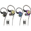 Yeabomy Ak3file, auricolari in-ear cablati per gaming, con cavo e bassi profondi, con driver dinamico 1DD da 10 mm, IEM, per musica, videogiochi, videochiamate (nero e viola)