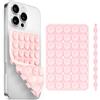 Generic Confezione da 3 custodie in silicone a ventosa per telefono su entrambi i lati, accessori per telefono a mani libere, supporto per selfie e video, supporto in silicone per iPhone e Android, rosa