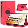 Dlahaby Custodia per Samsung Tab S8+ S8 Plus 2022/S7 FE 2021/S7 Plus 2020 12.4 Pollici, Pelle PU con Funzione di Supporto Girevole Cover per Samsung Tab S7 Fe/S8 Plus/S7 Plus,rosso