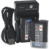 DSTE EN-EL1 Li-ion Batteria (2-Pacco) e Caricabatterie USB per Nikon Cooipix 4300 4500 4800 5400 5700 775 8700 880 885 995 E880