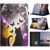 Generico DayQiQiPu Custodia per Xiaomi Redmi Pad (22081283G) 10,61 Pollici in pelle PU Caso a Portafoglio Cover Ribaltabile Motivo Ombra di Gatto Guscio con Supporto e Auto Wake/Sleep, 05