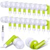 Konohan Bulk - Auricolari in-ear con filo, per biblioteche e laptop, senza microfono, jack da 3,5 mm, confezionati singolarmente (verde salvia, 100 pezzi)