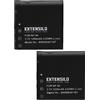 EXTENSILO 2x batteria compatibile con Casio Exilim EX-Z100BN, EX-Z100BE, EX-Z1000BK, EX-P505, EX-P600, EX-P700 fotocamera (1250mAh, 3,7V, Li-Ion)