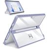 SSS·GRGB Custodia versione aggiornata per Microsoft Surface Pro 11/10/9/8 13 pollici, custodia robusta all-in-one compatibile con tastiere di tipo, trasparente e viola