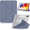 HeeYeal Custodia per Xiaomi Redmi Pad 2 Pro 12,1 Pollici (Grigio Lavanda) | oer Xiaomi POCO Pad M1 PC Trasparente + Pelle PU con Portapenne Angolazioni Multiple Auto Wake/Sleep Antiurto Case Cover