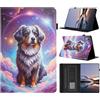 Generico DayQiQiPu Custodia per Lenovo Tab Idea / K11 Gen 2 TB336ZU, TB336FU (11,0 Pollici) in pelle PU Caso a Portafoglio Cover Ribaltabile Motivo Cane Abbagliante Guscio con Supporto e Auto Wake/Sleep, 03
