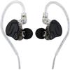 Linsoul KZ ZSN PRO X Cuffie Ibride in Metallo a Doppio Driver 1BA+1DD Monitor In-ear HiFi con Cavo da Incasso Staccabile a 2 Pin, Pannello in Lega di Zinco(Con Microfono,Grigio)