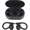 Aramox Q25 Pro ANC Wireless Earbuds, Hifi Stereo e Bass Deep, Design Earhook con 5.4 per Guida, Sport, Viaggi, Cancellazione del Rumore (BLACK)