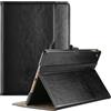 ProCase iPad 7th/8th/9th Generazione 10.2 Pollice PU Custodia in Pelle Business Stand Cover Smart Folio con Cinturino a Mano Tasca Anteriore Penna Loop -Nero