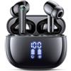 ZIUTY Cuffie Bluetooth 5.3 senza fili, in-ear, con 4 microfoni ENC, 48 ore di autonomia, display LED, suono stereo HiFi, IPX7, impermeabili, colore nero