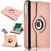 Generic Custodia girevole a 360° per iPad Pro 9.7 (2016), in pelle PU, con funzione di accensione/spegnimento automatico (oro rosa)