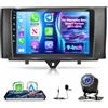 NHOPEEW Autoradio per Mercedes Benz Smart Fortwo 2011-2015 con Video Online | supporto wireless per CarPlay e Android Auto, comandi al volante, DSP, Mirror Link e telecamera di retromarcia