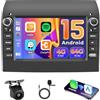Hikity Autoradio Android 15 7 per Fiat Ducato Wireless CarPlay | 4+64GB. Compatibile con Citroen Jumper, Peugeot Boxer. Android Auto, FM/RDS, BT, GPS, WiFi, SWC, Retrocamera, MIC