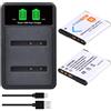 PowerTrust 2 batterie NP-BN1 e caricabatterie tipo C per Sony Cyber-Shot DSC-W830, DSC-W320, DSC-W810, DSC-W570, DSC-W800, DSC-WX220, DSC-WX100, DSC-W530, DSC-W310, DSC-W350, DSC-WX100