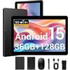 BEYNIVAN Tablet da 10 pollici Android 15 Tablet touch 5G WiFi, 36GB RAM+128GB ROM,8000mAh,BT5, Tablet con tastiera staccabile, nero
